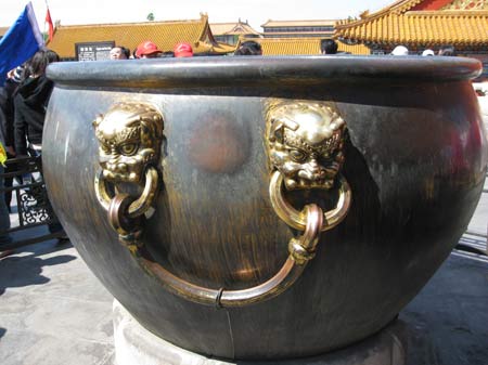 large ornamental pot in Forbidden city