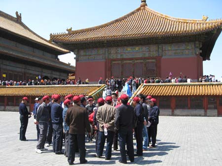 Chinese group touring Forbidden City