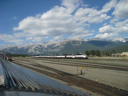 Rocky Mountaineer train in Jasper