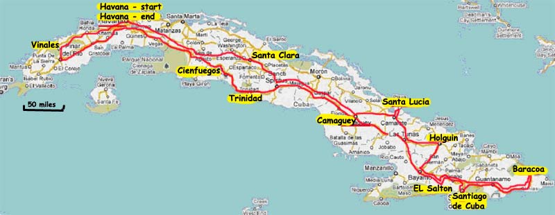 cuba route map
