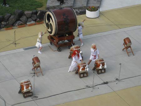 drums and dancers at Kagoshima
