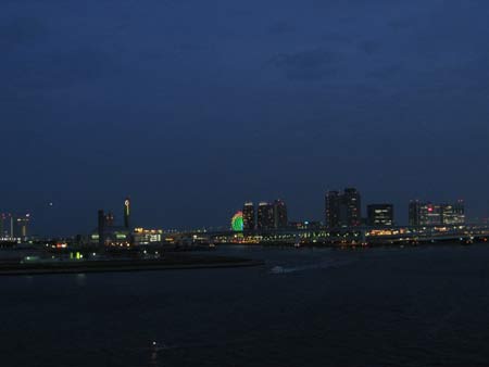 Tokyo harbour at night