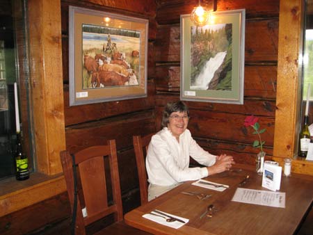 dinner in helmcken falls lodge wells grau park