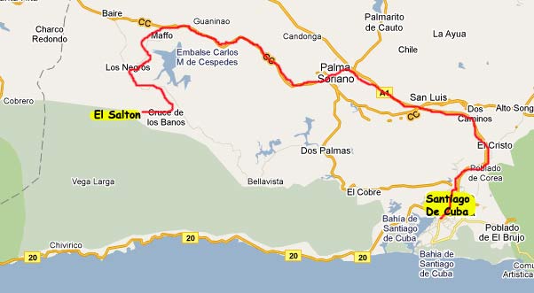 map el salton to santiago
