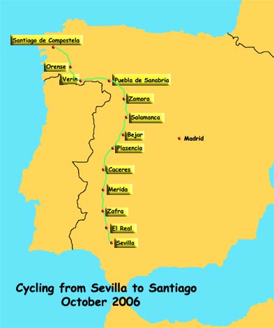 Via de la Plata Cycle Route Map